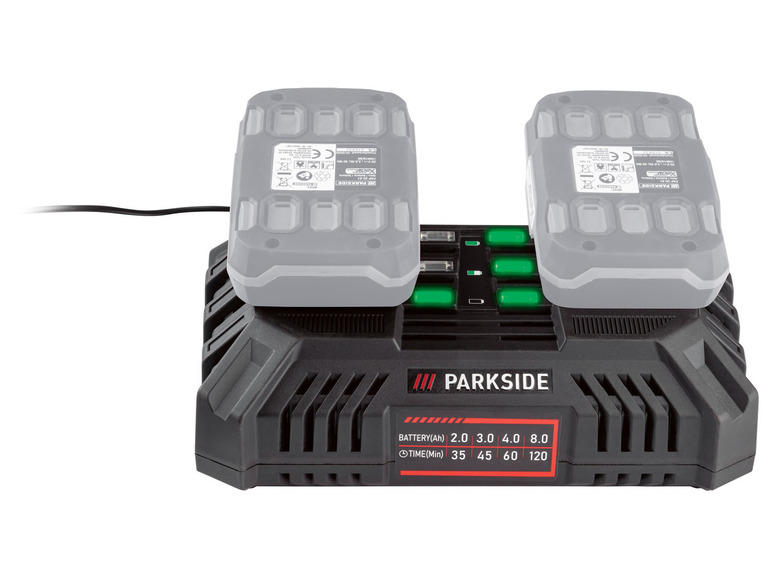 Gehe zu Vollbildansicht: PARKSIDE® 20 V Akku-Doppelladegerät »PDSLG 20 A1«, 4,5 A, ohne Akku - Bild 7