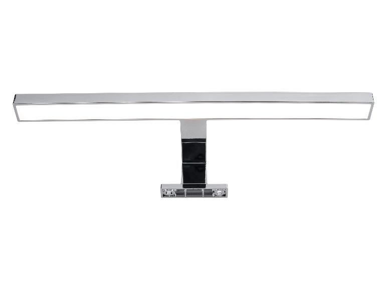 Rechteckige LED-Wandleuchte in Chromoptik mit weißem Licht