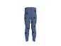 Blaue Kinderleggings mit schwarzen Herzen.