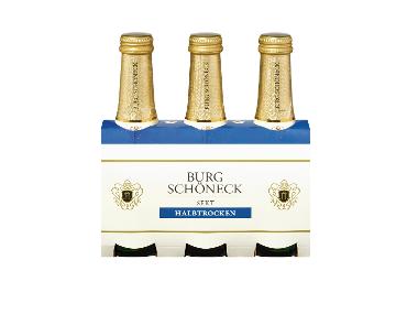 3 x 0,2-l-Flasche Sektpaket Burg Schöneck Sekt Miniatur halbtrocken, Schaumwein