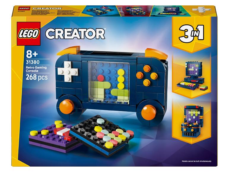 Spielkonsolen-Set mit 3 verschiedenen Modellen, 268 Teile, für 8+ Jahre.