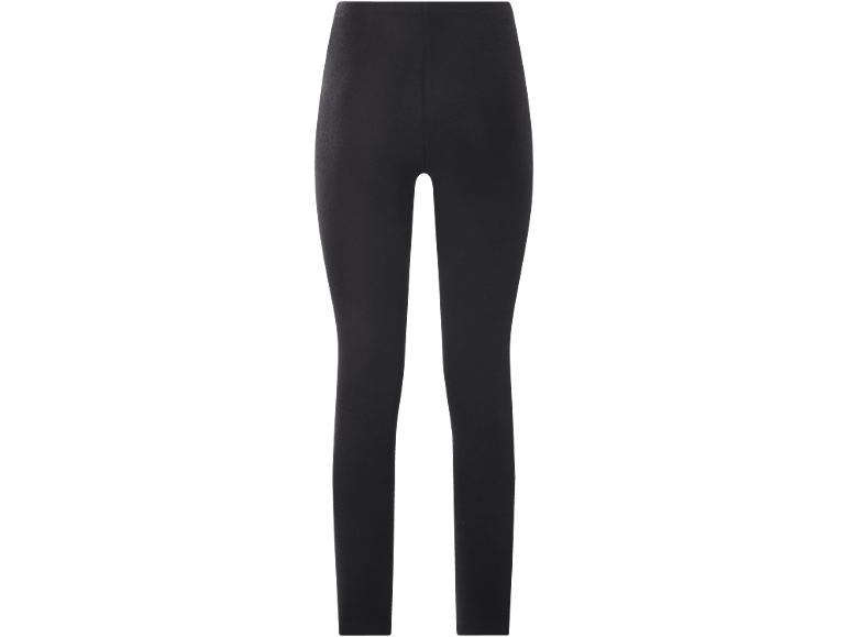 Schwarze Damen-Leggings mit hohem Bund und Knöchellänge.