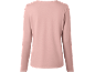 Rosa Langarmshirt mit Rundhalsausschnitt, Rückansicht.