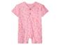 Rosa Baby-Strampler mit kurzen Ärmeln und Blumenmuster