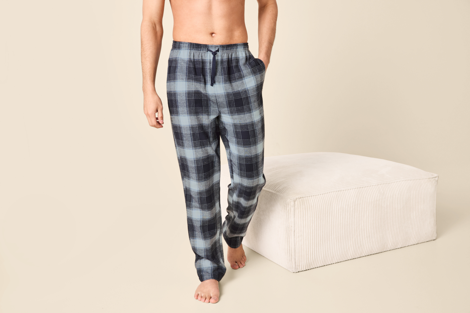 ESMARA MEN Herren Flanell Schlafhose (Karo/navy, XXL (60/62)) – Bild 2 von 3