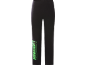 Schwarze Leggings mit grünem Gaming-Aufdruck auf dem Bein.