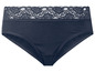 Dunkelblaue Unterhose mit Spitze.
