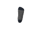 Graue und dunkelblaue Socke, Seitenansicht.