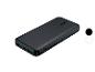 Schwarze Powerbank mit USB-Anschlüssen und Ladeanzeigen.