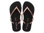 Schwarze Flip-Flops mit roségoldenen Riemen, Größe 37 EUR / 4 UK