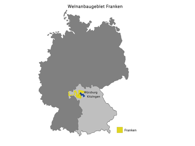 Müller-Thurgau Franken QbA halbtrocken, Literflasche, Weißwein 2022