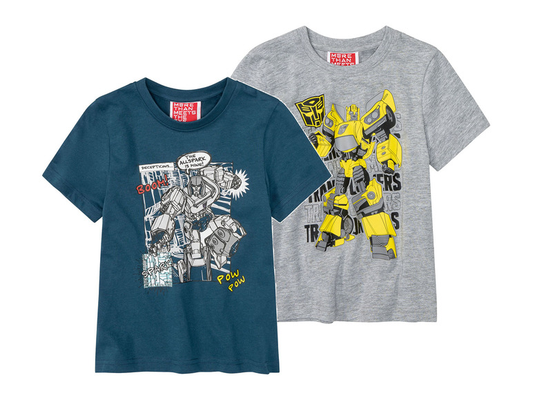 Gehe zu Vollbildansicht: Kleinkinder/Kinder Jungen T-Shirt, 2 Stück, mit Print - Bild 2