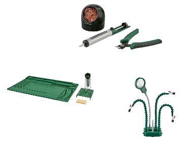 PARKSIDE® Seitenschneider Set (3-teilig)/ Lötmatte, Lötkolbenhalter Set (2-teilig)/ Löthilfe mit Beleuchtung