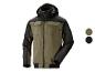 Herren-Arbeitsjacke in Olivgrün und Schwarz mit Kapuze und Vordertaschen.