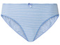 Blaue, gestreifte Unterhose mit Schleife.