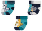 Drei Paar Babysocken mit Disney-Motiven: Dalmatiner, Simba und Balu.