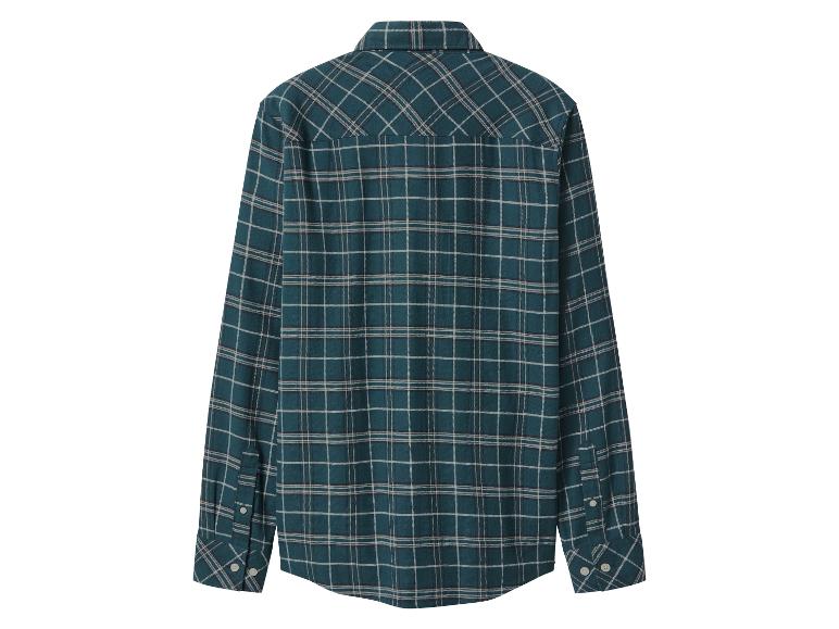 Grün-weiß kariertes Langarmhemd