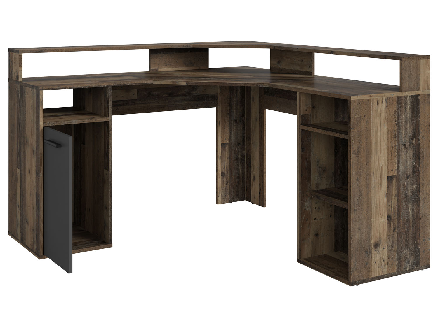 BYLIVING Gaming Schreibtisch Fox (Old Wood / Anthrazit) – Bild 3 von 4