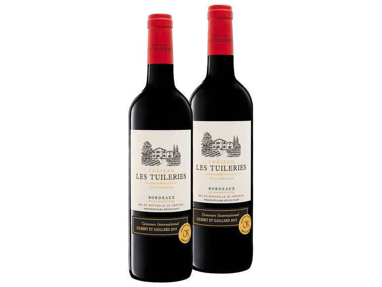 2er Weinpaket Château Les Tuileries Bordeaux AOC trocken, Rotwein
