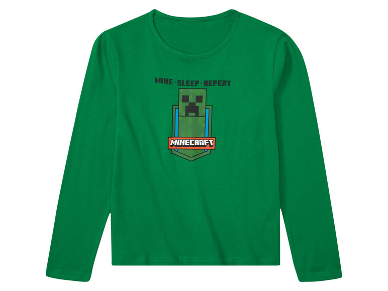 Gehe zu Vollbildansicht: Minecraft Kinder Schlafanzug mit Motiv und Langarmshirt - Bild 3