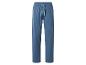 Blaue Herren-Jogginghose mit elastischem Bund und Kordelzug.