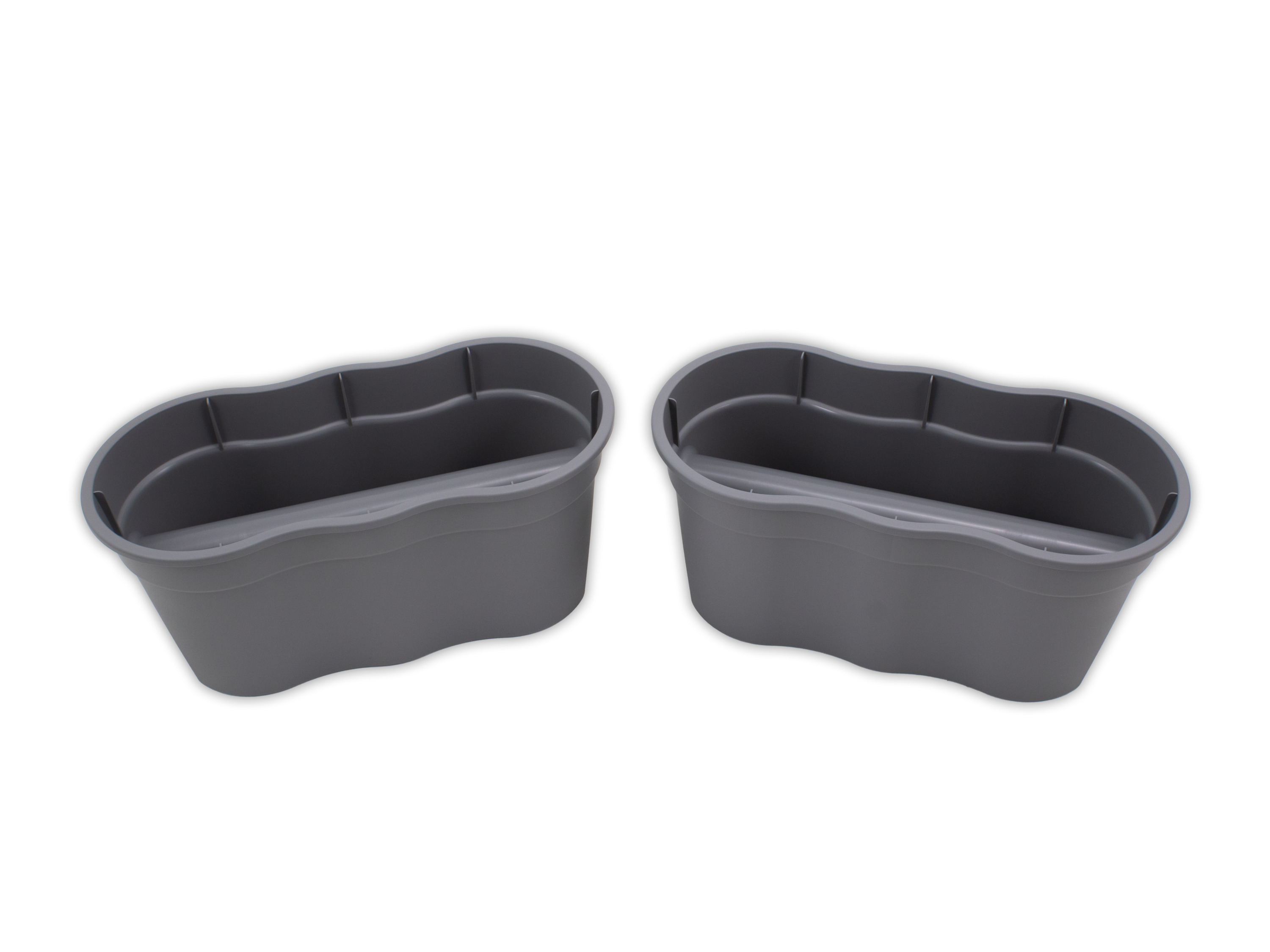 KHW Balkonkasten »Flowerclip XL«, 2er Set (Grau)