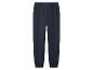 Dunkelblaue Jogginghose mit elastischem Bund und Rippbündchen.