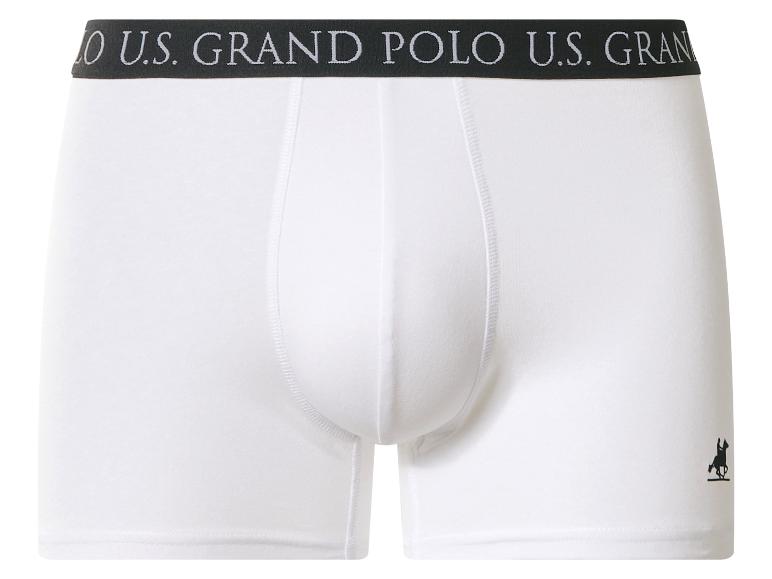 Weiße Boxershorts mit schwarzem Gummibund mit Text und Reiter-Logo.