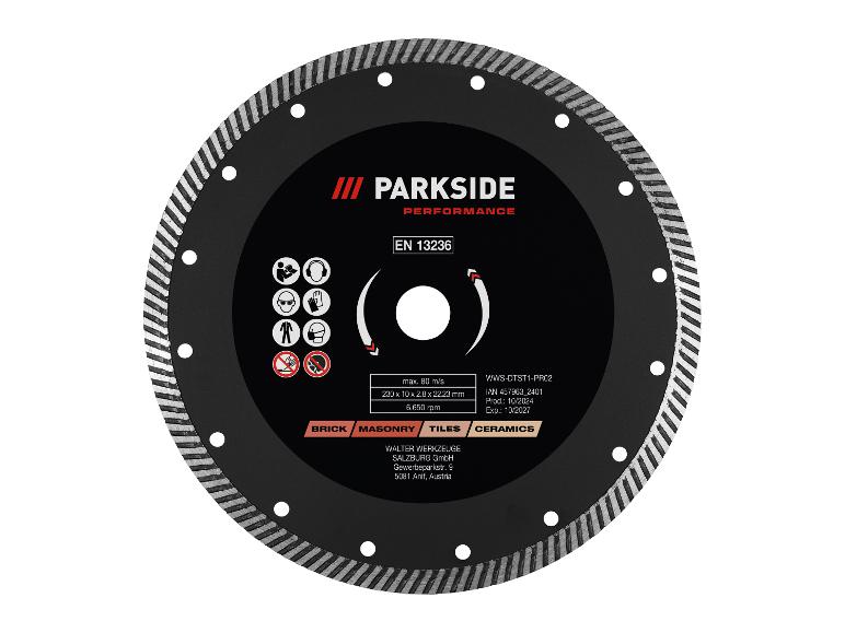 Parkside Performance Trennscheibe für Ziegel, Mauerwerk, Fliesen und Keramik.
