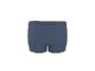 Blaue Herren-Boxershorts mit weißem Gummibund, Rückansicht.