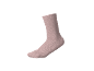 Einfarbige hellrosa Socke aus Rippstrick.