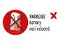 Parkside Akku nicht enthalten, durchgestrichenes Akkusymbol.