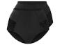 Zwei schwarze High-Waist-Slips mit Spitze.