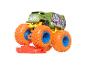 Grüner Hot Wheels Monster Trucks Truck mit orangefarbenen und blauen Rädern