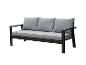 Graues Outdoor-Sofa mit schwarzem Metallrahmen