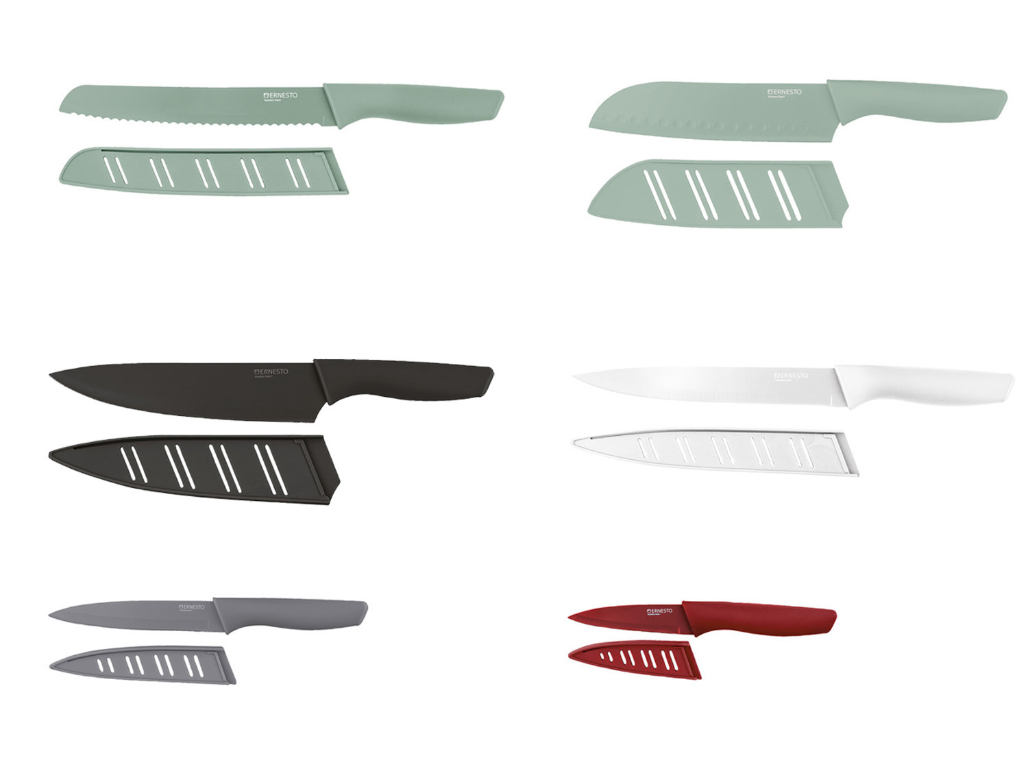 ERNESTO® Edelstahl-Messer-Set, 6-teilig | LIDL | Küchenmesser