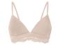Beiger Bralette-BH mit Spitzenbesatz.