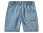 Blaue Jeans-Shorts mit elastischem Bund und Gesäßtasche.