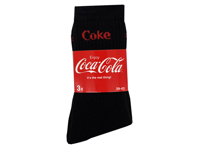 Gehe zu Vollbildansicht: Coca Cola Herren Tennis-Socken, 3 Paar, mit hohem Baumwollanteil - Bild 8