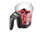 Messbecher mit integrierter Waage, gefüllt mit gemischten Beeren, zeigt 548 auf dem Display.