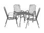 Gartentisch und vier Stühle aus Metallgeflecht