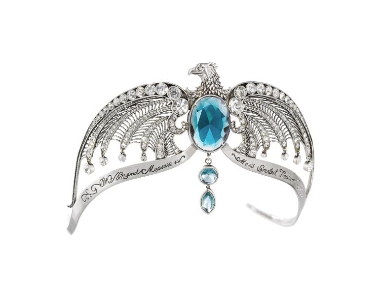 The Noble Collection Ravenclaw-Diadem mit blauen Kristallen und Gravur