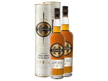 2 x 0,7-l-Flasche Whiskypaket The Targe Highland Single Grain Scotch Whisky 18 Jahre mit Geschenkbox 44% Vol