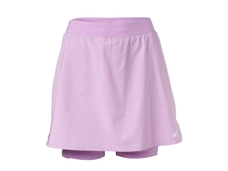 Lila Sport-Skort mit elastischem Bund und integrierten Shorts.