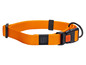 Ein orangefarbenes Hundehalsband von Karlie mit einer Schnalle und einem Ring.