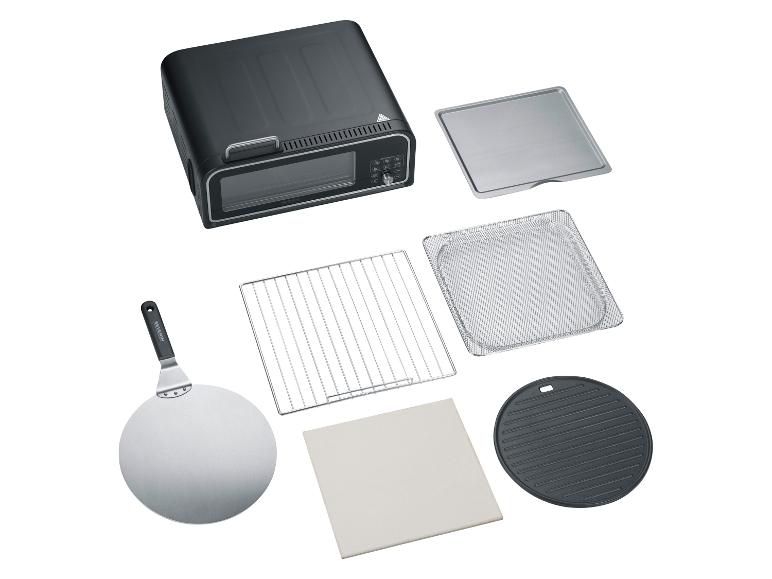Severin Kompaktbackofen mit Zubehör, inklusive Pizzaschieber und Rosten.