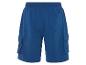 Dunkelblaue Cargoshorts aus Sweatstoff.