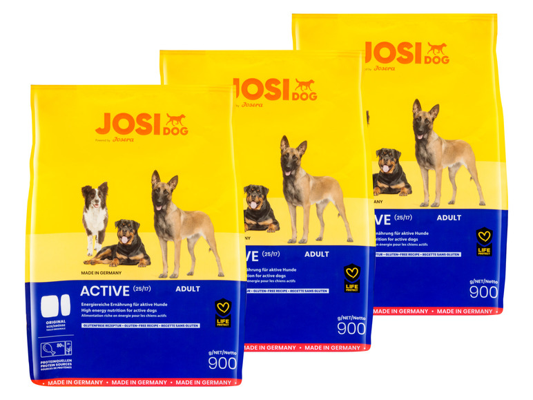 Gehe zu Vollbildansicht: JosiDog Hundetrockennahrung Active, 3 x 900 g - Bild 1