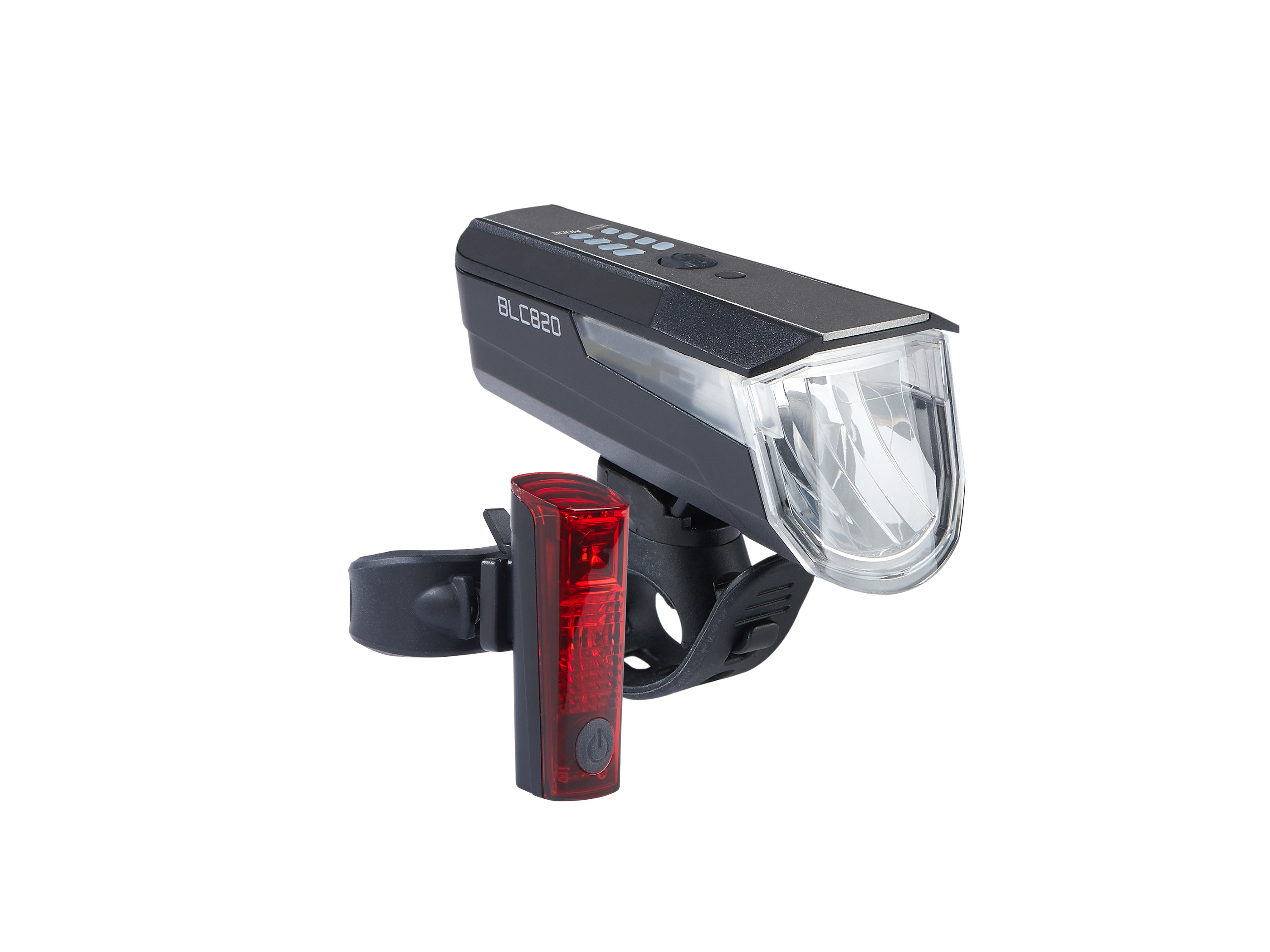 Büchel Fahrrad Akkuleuchten-Set BLC 820 + DUO LED  80/40/15 Lux schwarz (ohne Stoptech) | 04260231359391