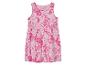 Mädchen Sommerkleid, rosa tropischer Druck.